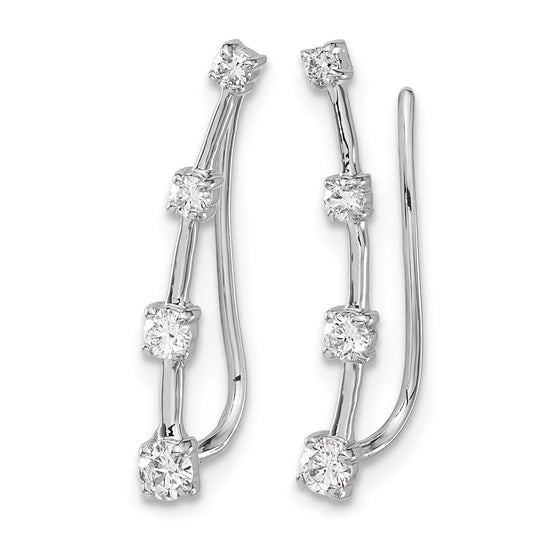14k White Gold 1/3 carat Lab Grown Diamond VS/SI+ G+ Complete Ear Climber