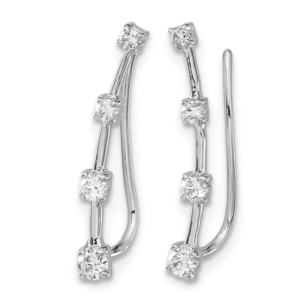 14k White Gold 1/3 carat Lab Grown Diamond VS/SI+ G+ Complete Ear Climber