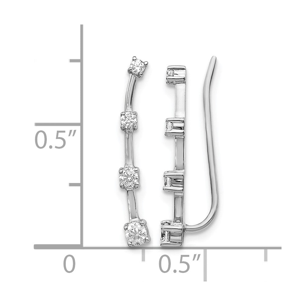 14k White Gold 1/3 carat Lab Grown Diamond VS/SI+ G+ Complete Ear Climber