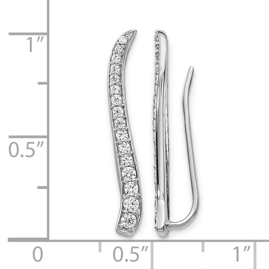 14k White Gold 1/2 carat Lab Grown Diamond VS/SI+ G+ Complete Ear Climber