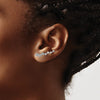 14k White Gold 1/2 carat Diamond Graduated Ear Climber Earrings