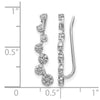 14k White Gold 1/2 carat Diamond Graduated Ear Climber Earrings
