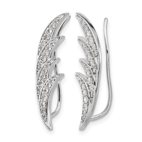14k White Gold 1/2 carat Lab Grown Diamond VS/SI+ G+ Complete Ear Climber