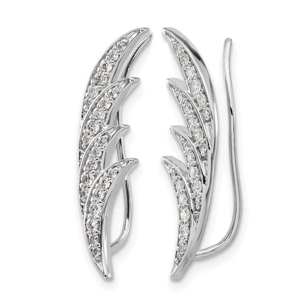 14k White Gold 1/2 carat Lab Grown Diamond VS/SI+ G+ Complete Ear Climber