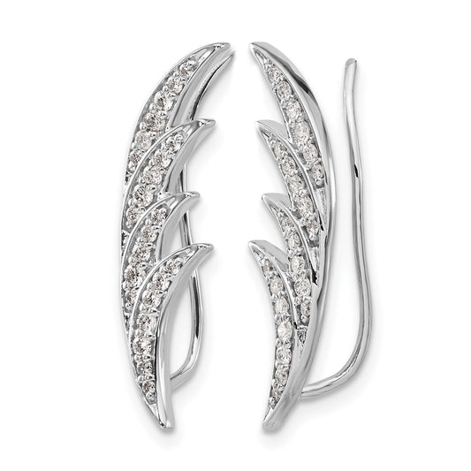 14k White Gold 1/2 carat Lab Grown Diamond VS/SI+ G+ Complete Ear Climber