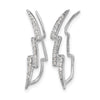 14k White Gold 1/3 carat Diamond Lightning Ear Climber Earrings