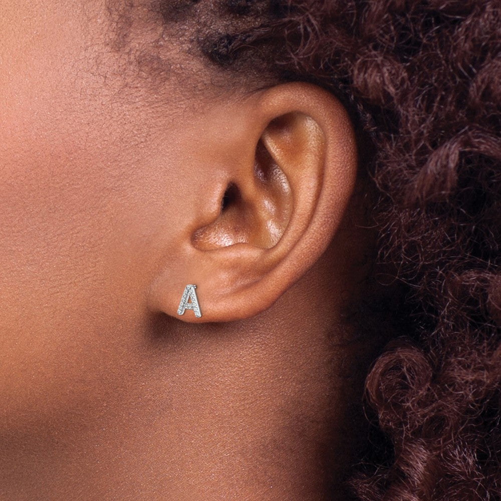 Diamond Initial Earrings