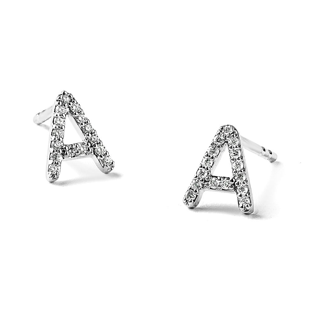 Diamond Initial Earrings
