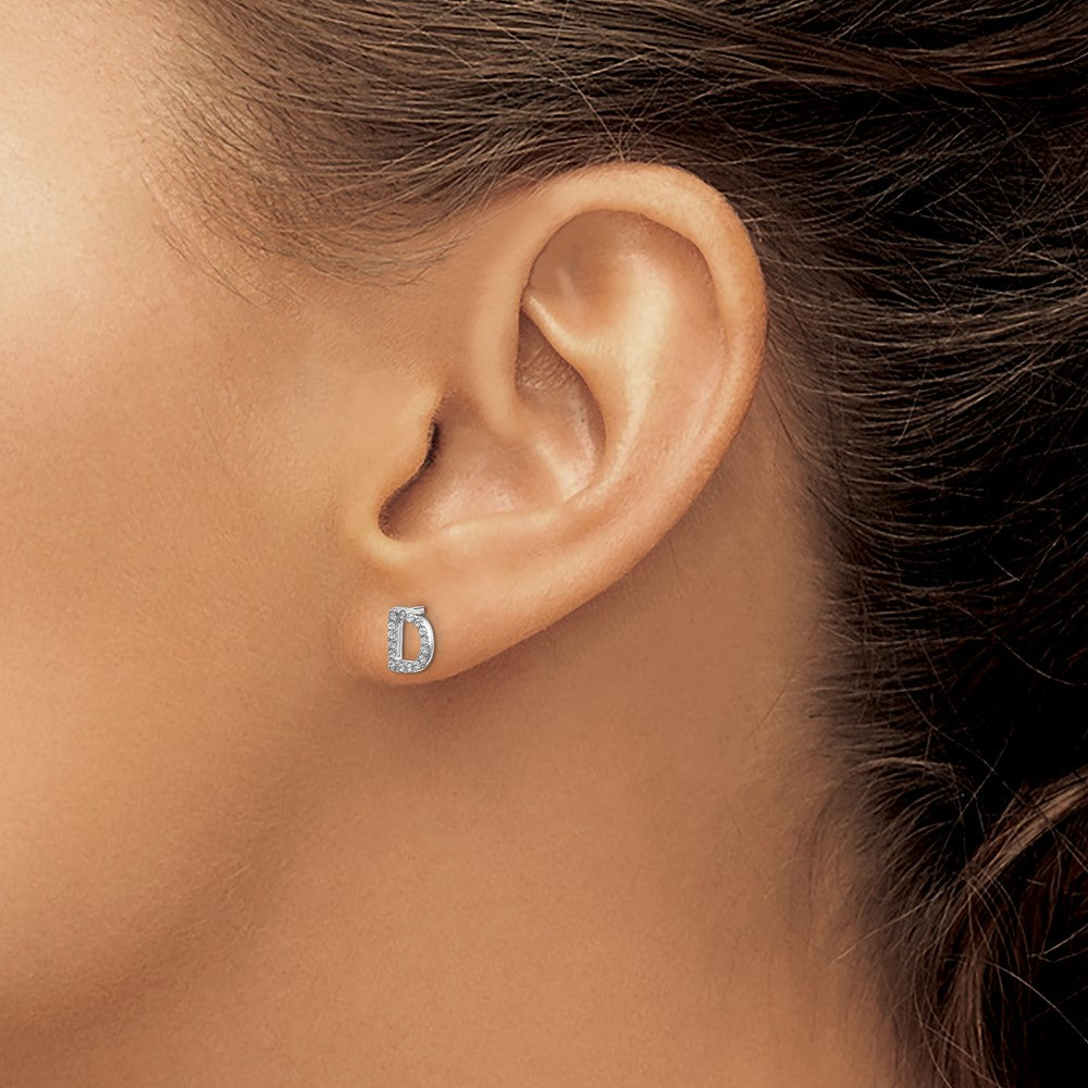 Diamond Initial Earrings