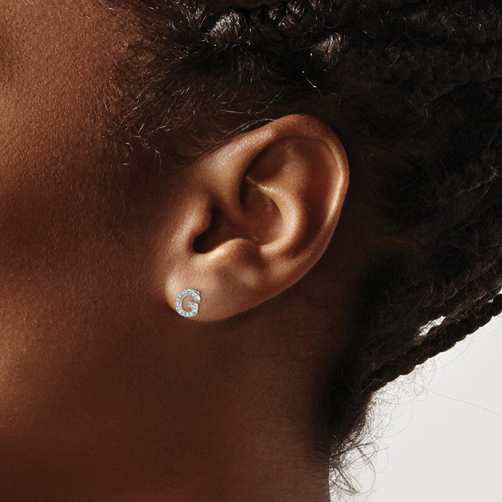 Diamond Initial Earrings