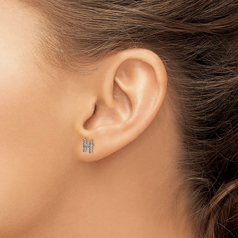 Diamond Initial Earrings