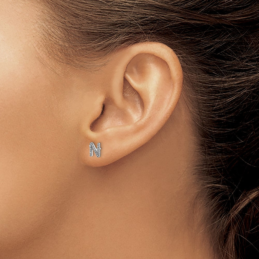 Diamond Initial Earrings