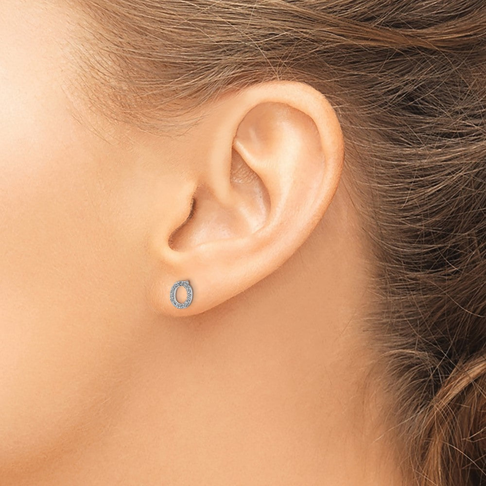 Diamond Initial Earrings
