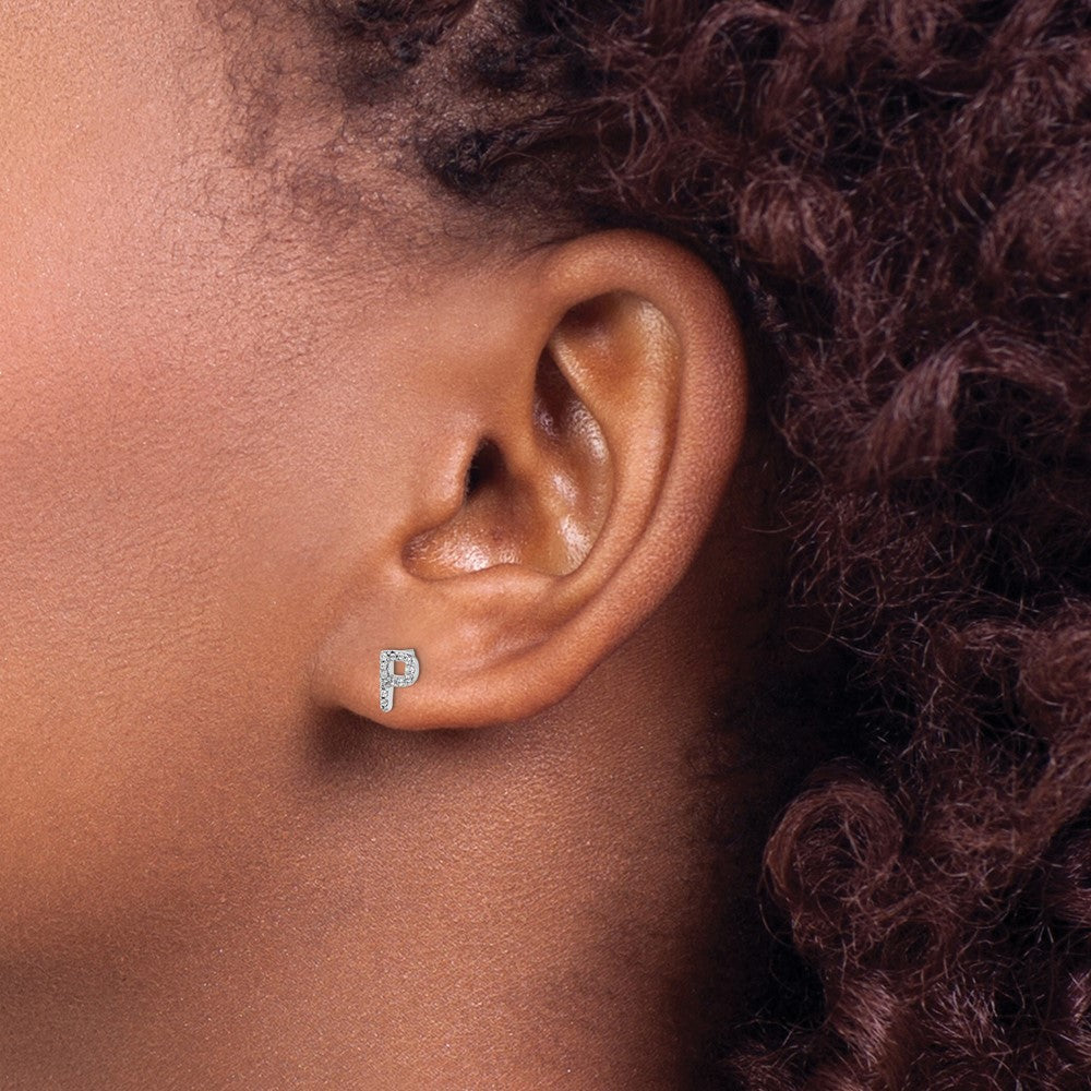 Diamond Initial Earrings