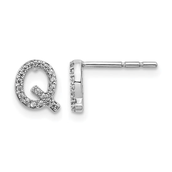 Diamond Initial Earrings