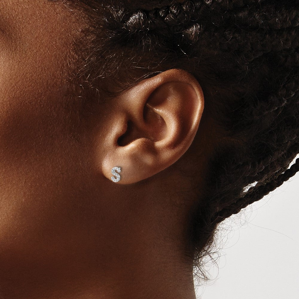 Diamond Initial Earrings
