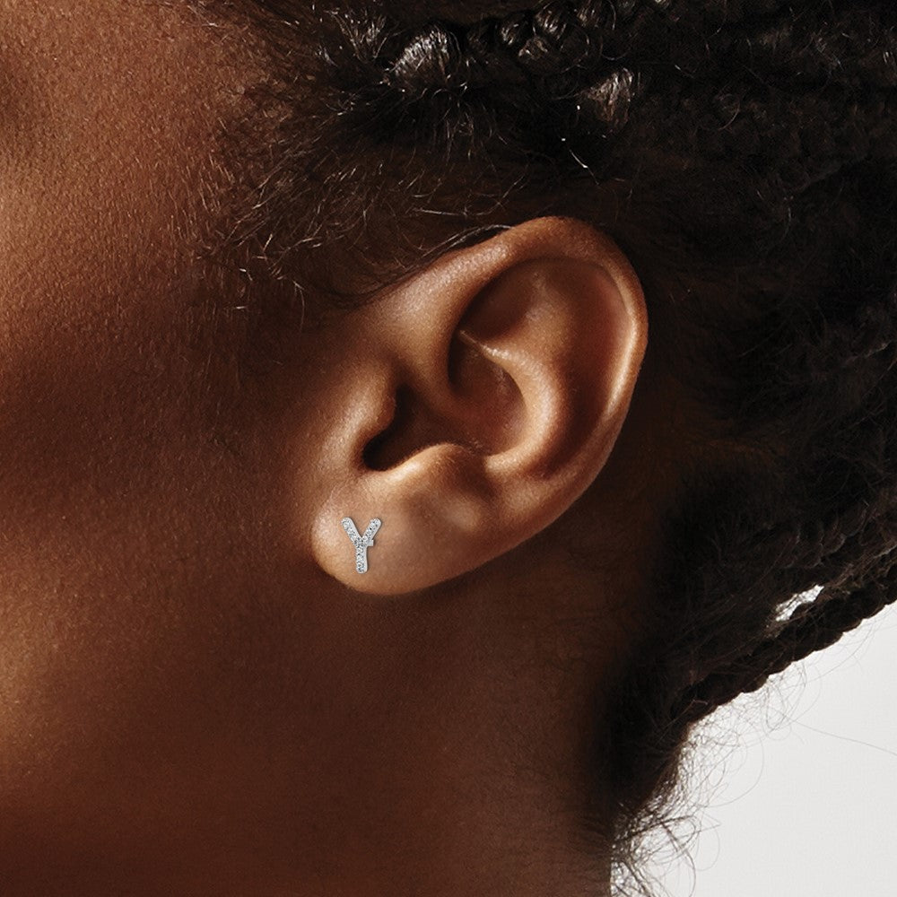 Diamond Initial Earrings