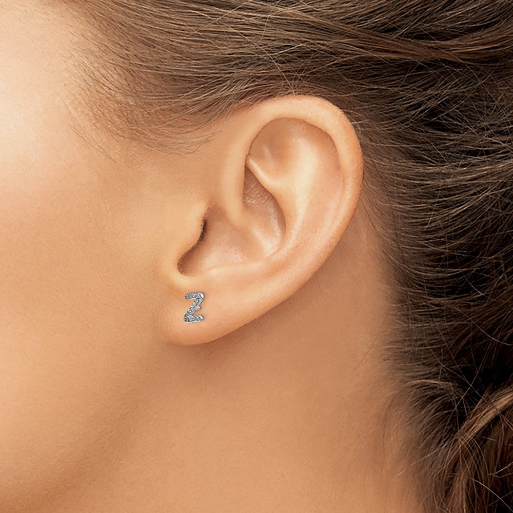 Diamond Initial Earrings