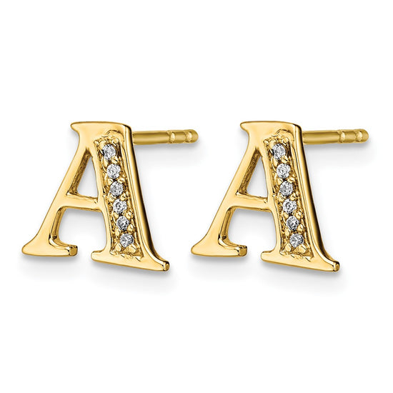 Diamond Initial Earrings