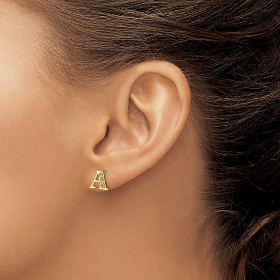 Diamond Initial Earrings