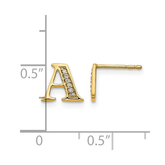 Diamond Initial Earrings