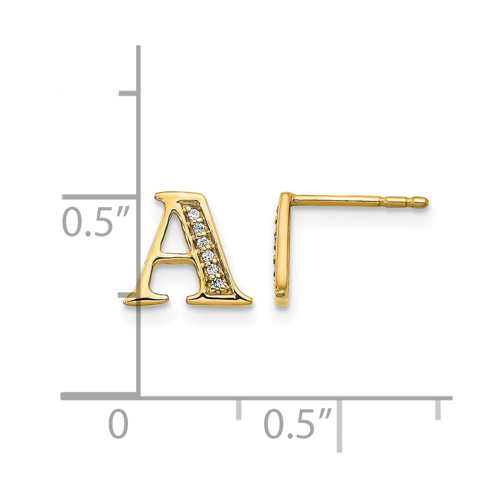 Diamond Initial Earrings