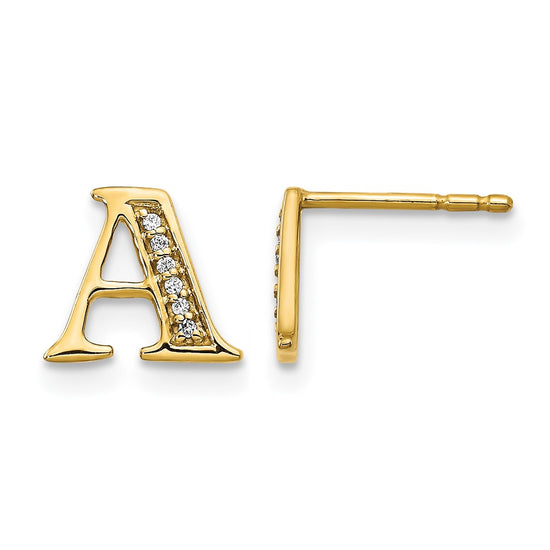 Diamond Initial Earrings