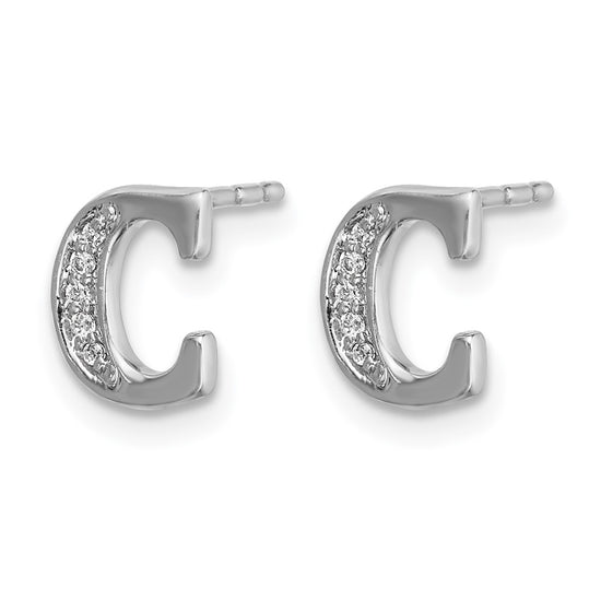 Diamond Initial Earrings