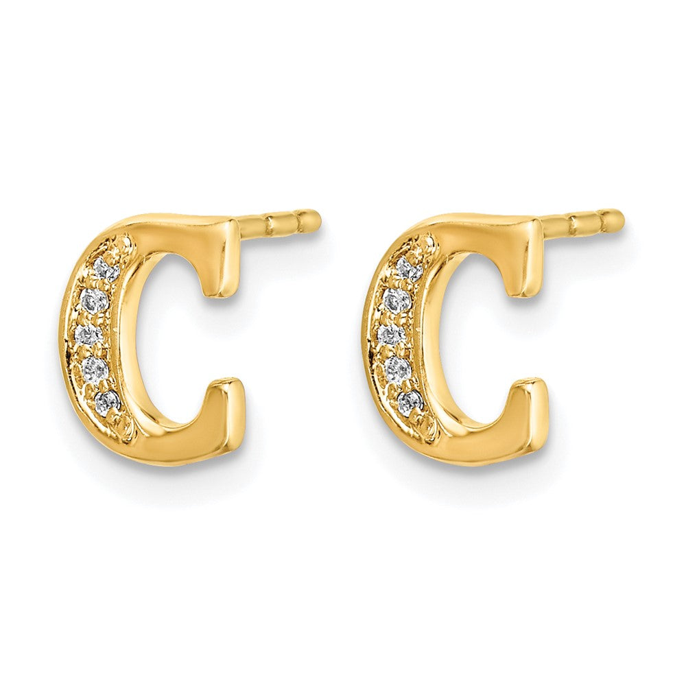 Diamond Initial Earrings