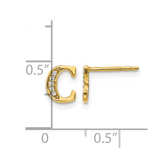 Diamond Initial Earrings