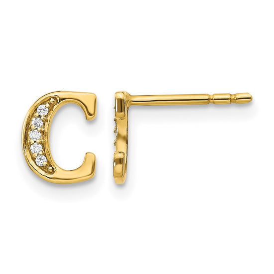Diamond Initial Earrings