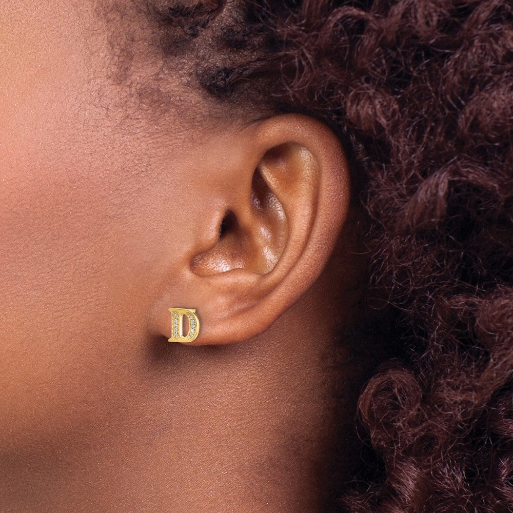 Diamond Initial Earrings