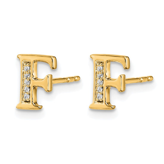 Diamond Initial Earrings