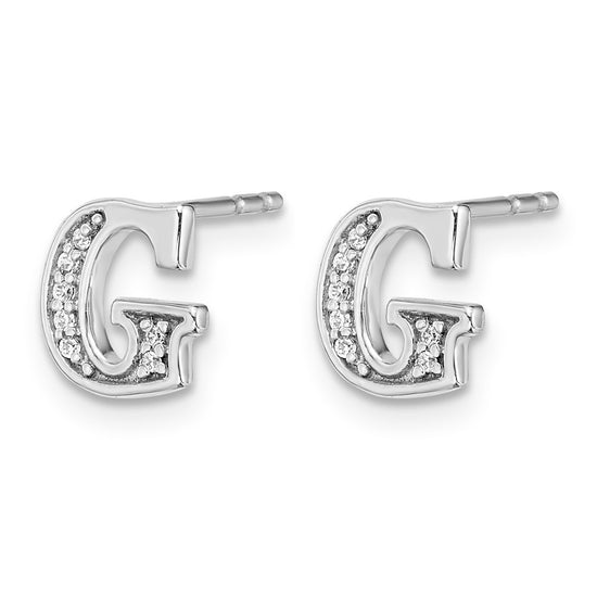 Diamond Initial Earrings