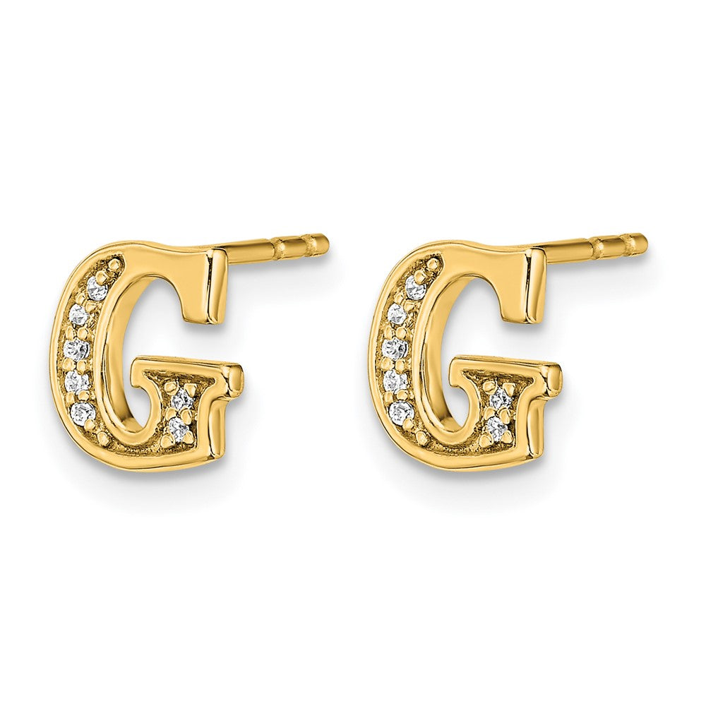 Diamond Initial Earrings