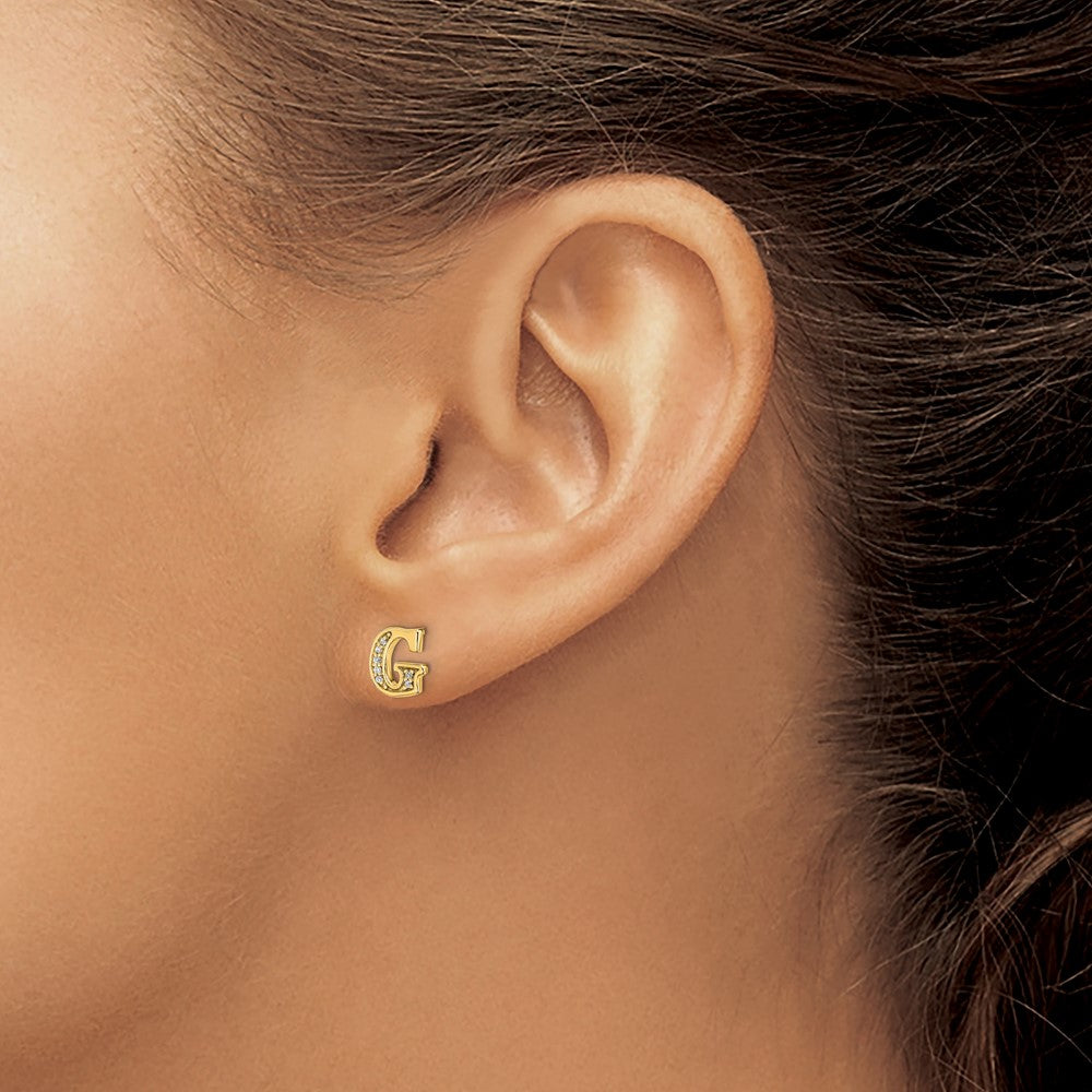 Diamond Initial Earrings