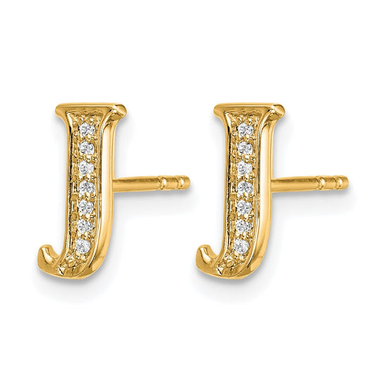 Diamond Initial Earrings
