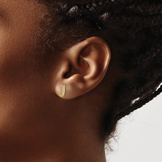 Diamond Initial Earrings