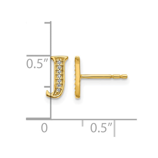 Diamond Initial Earrings
