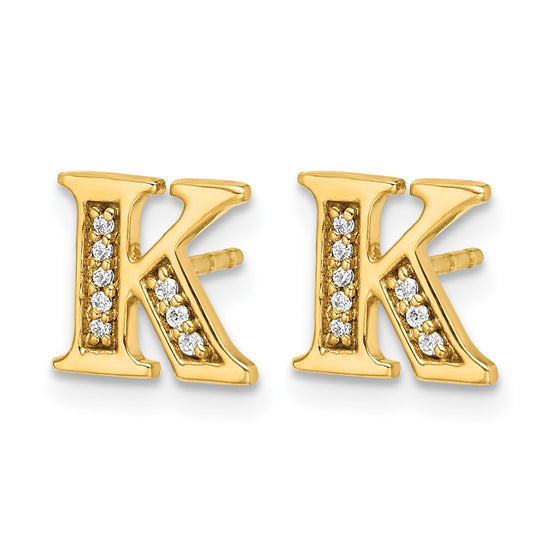 Diamond Initial Earrings