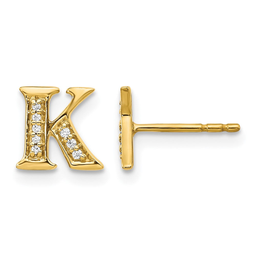 Diamond Initial Earrings