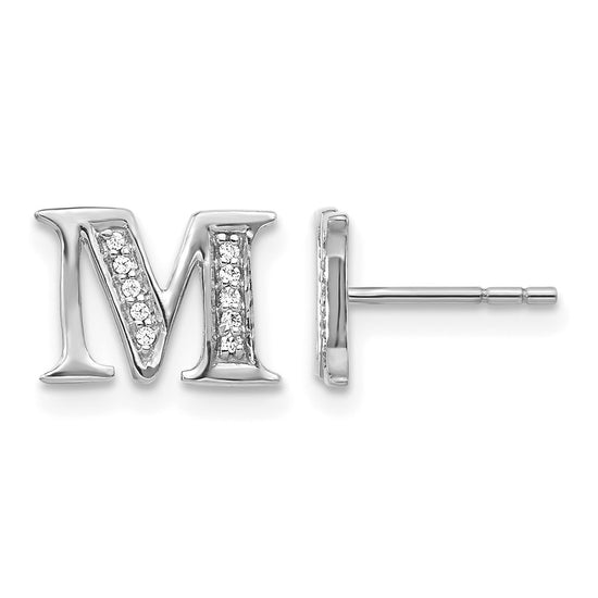 Diamond Initial Earrings