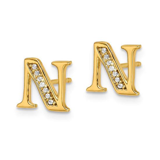 Diamond Initial Earrings