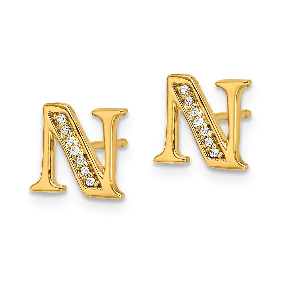 Diamond Initial Earrings