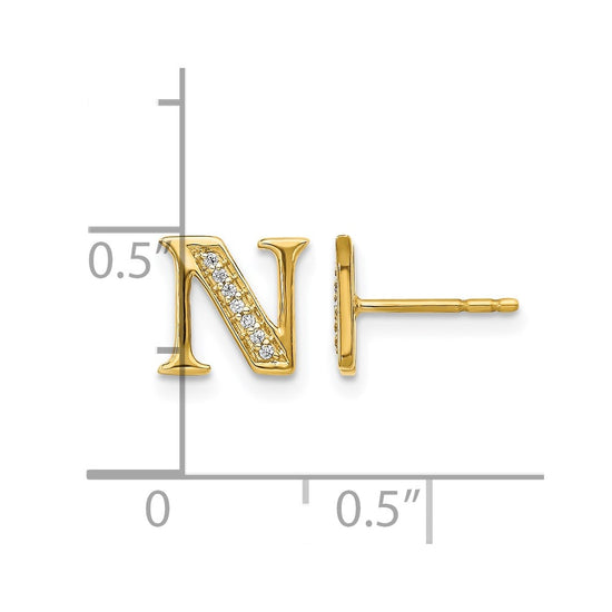 Diamond Initial Earrings
