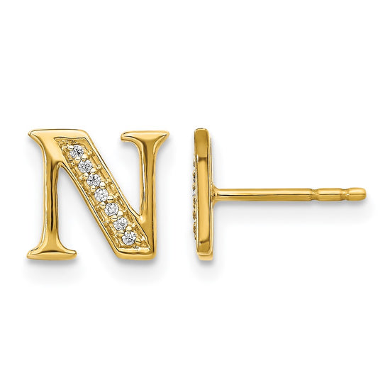 Diamond Initial Earrings