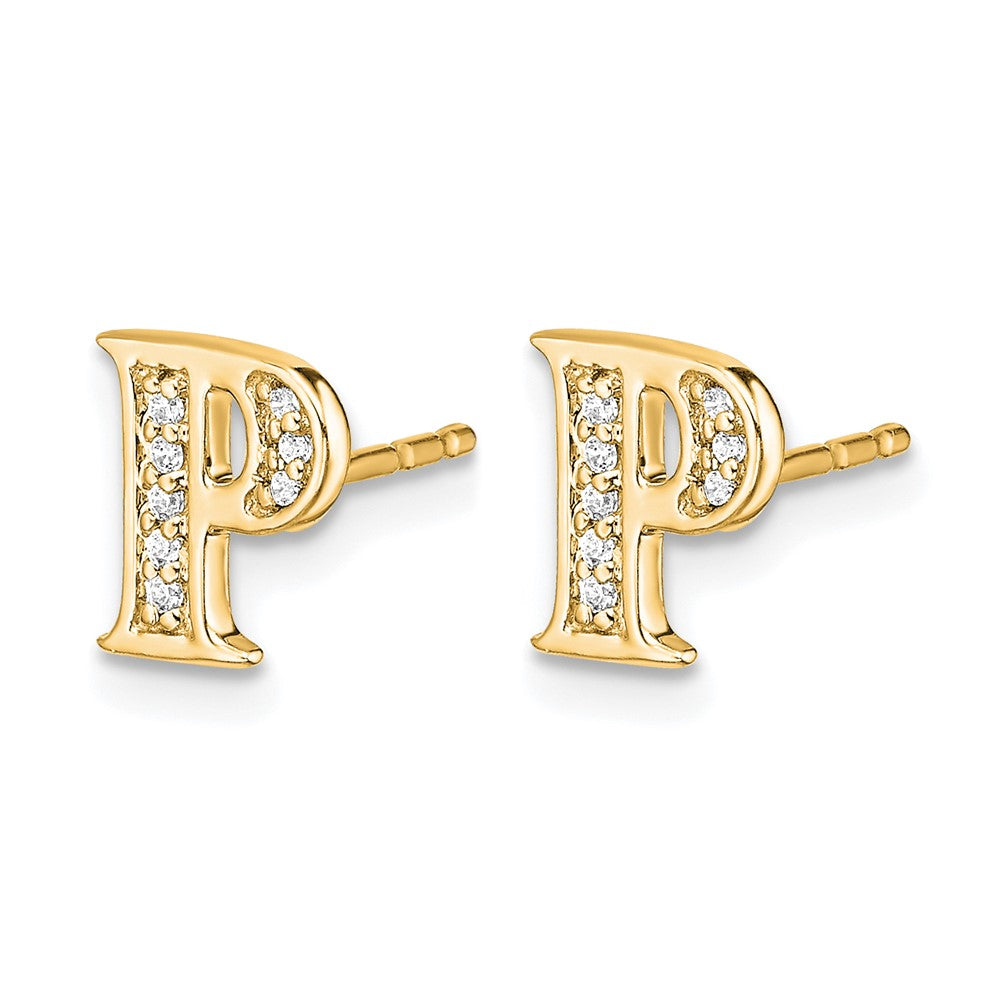 Diamond Initial Earrings