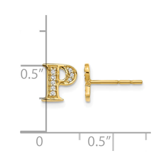 Diamond Initial Earrings