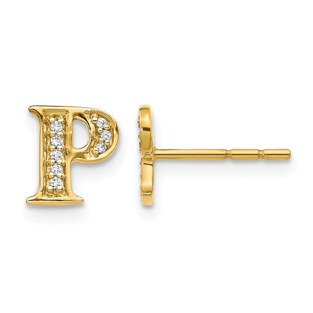 Diamond Initial Earrings