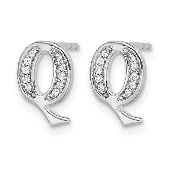 Diamond Initial Earrings